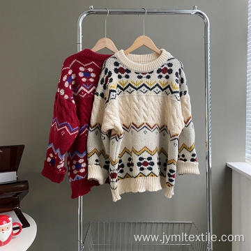 Loose Jacquard Knitted Pullover